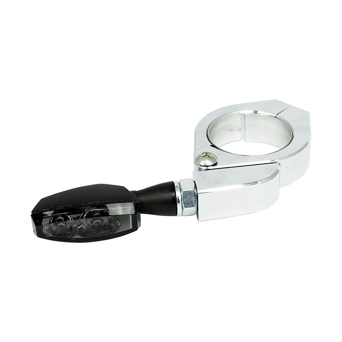 Paco, turn signal fork mount kit. 35-37mm. Chrome