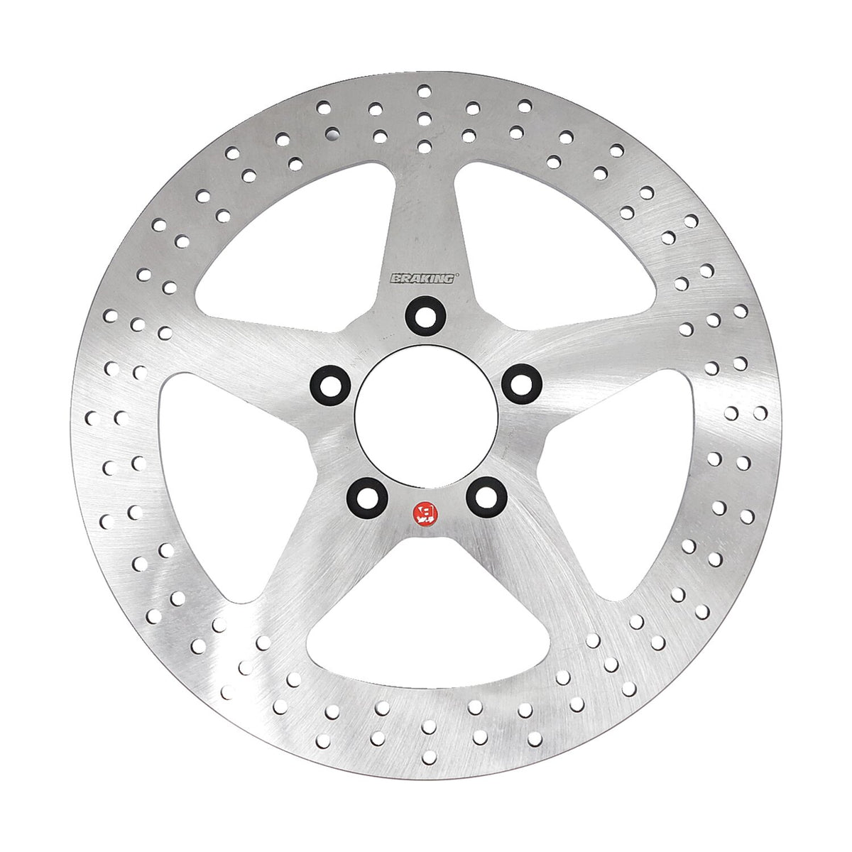 Braking solid drilled brake rotor 11.5", front left.