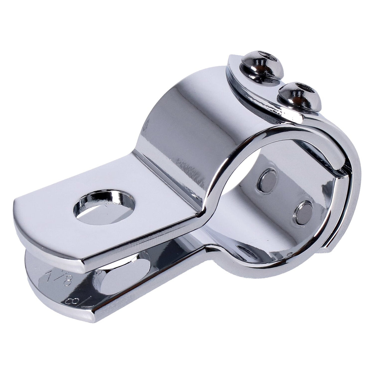 3-piece clamp 1-1/8". Chrome steel