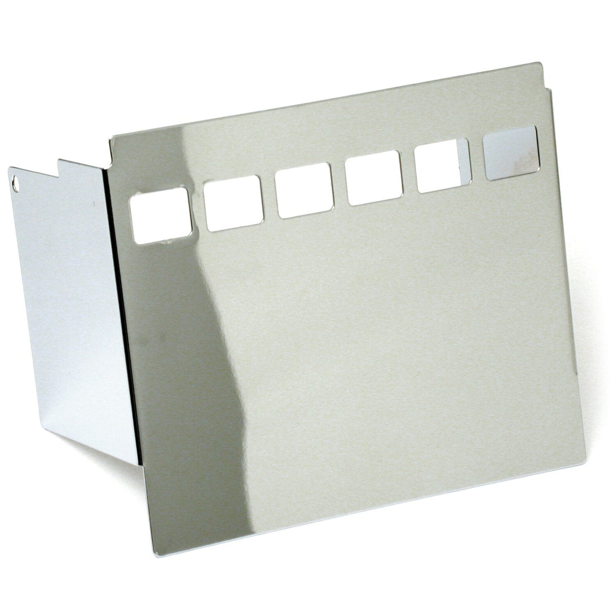 Battery side cover, smooth with 6-hole window. Chrome