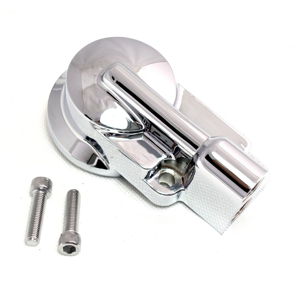 Oil filter mount bracket kit. Chrome