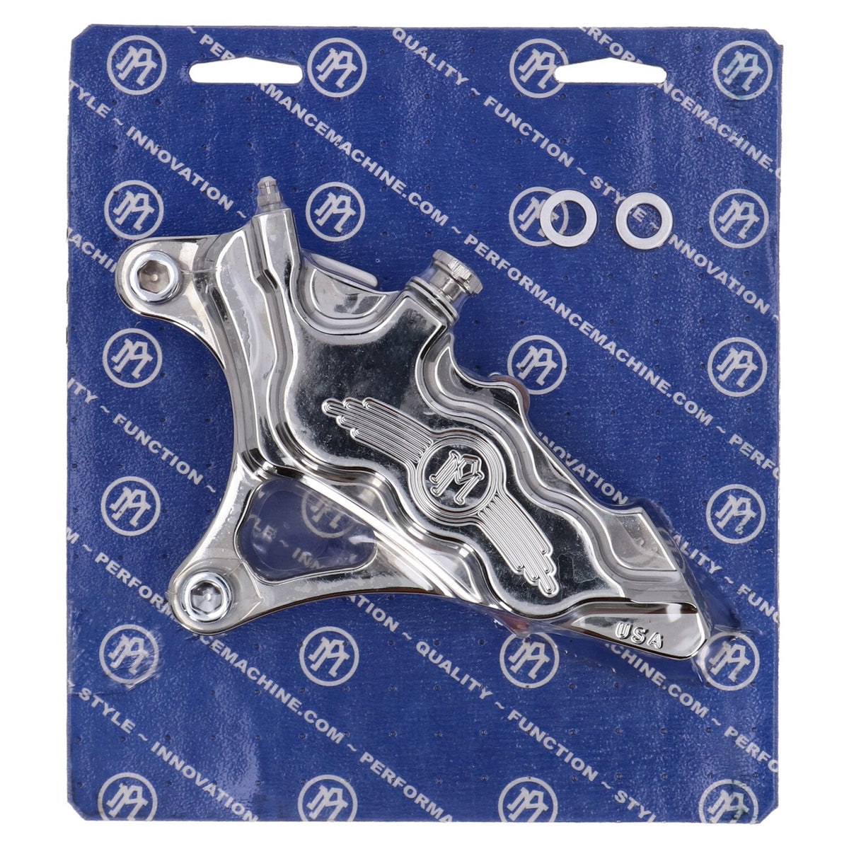 PM, 6-p 112x6b caliper. Bolt-on, 13" left front. Chrome