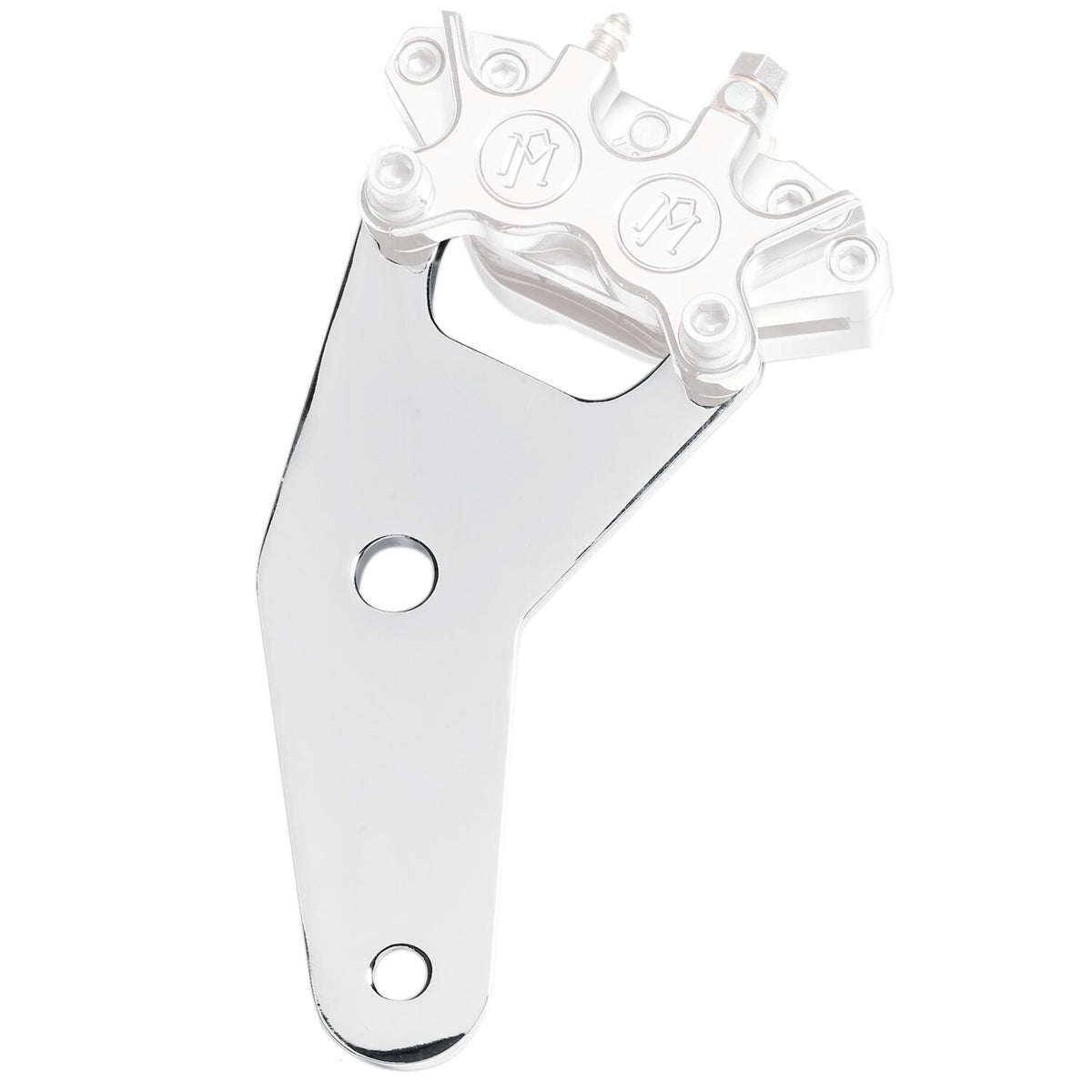 PM, Rear 4-p caliper bracket, 10". Chrome