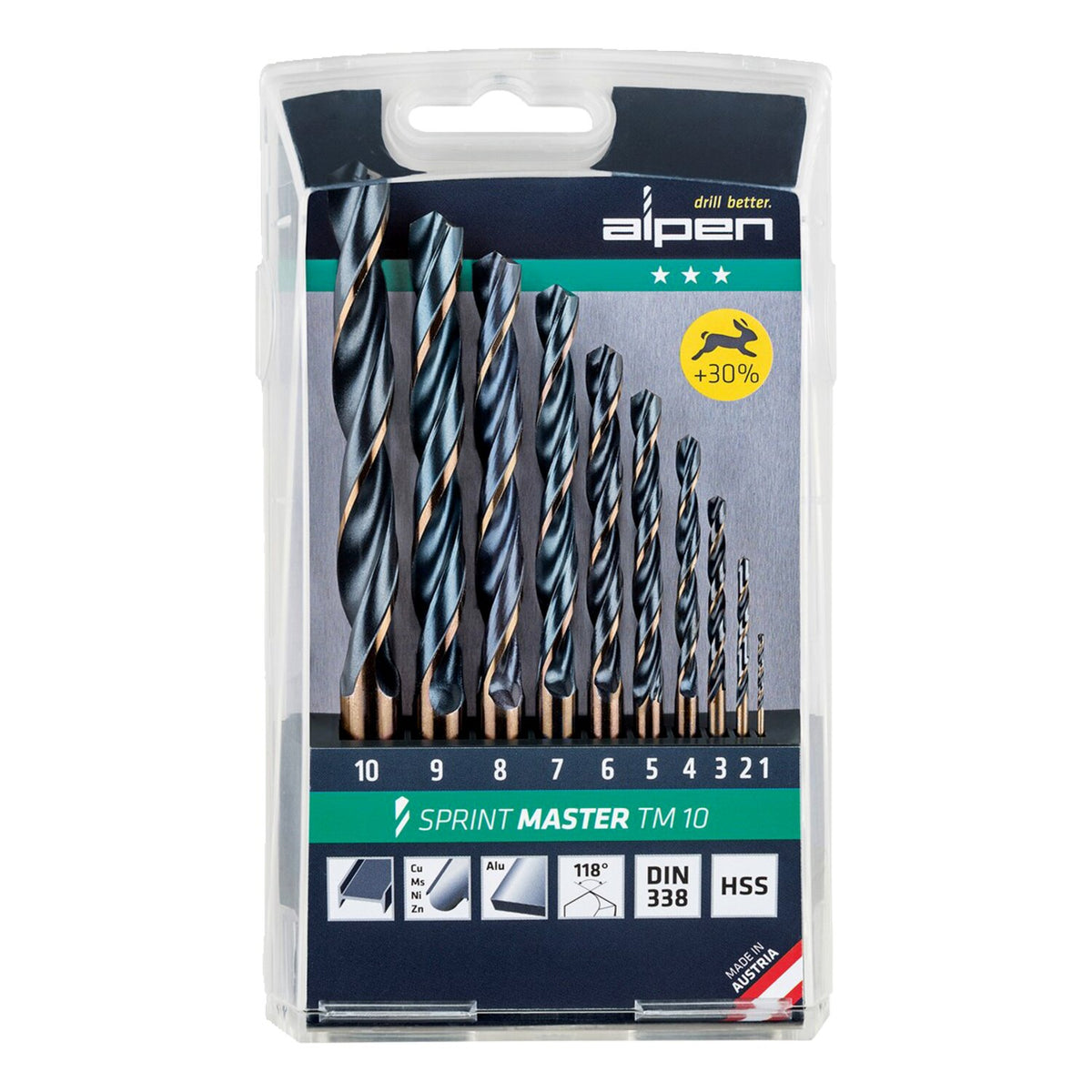 Alpen, Sprint master drill set 10 pieces