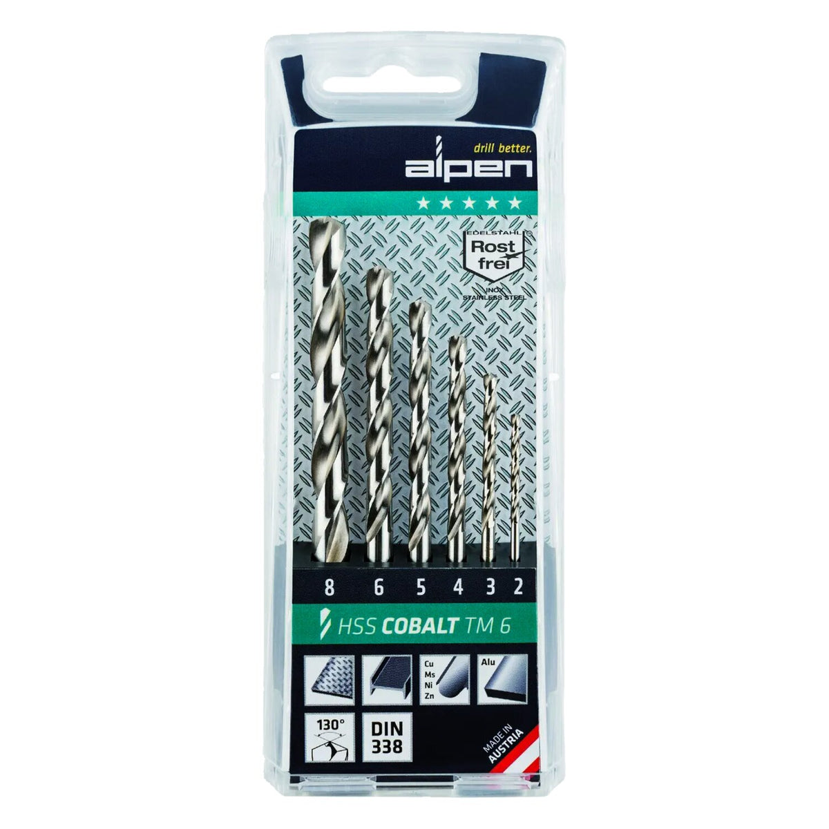 Alpen, HSS Cobalt drill size 6 pieces