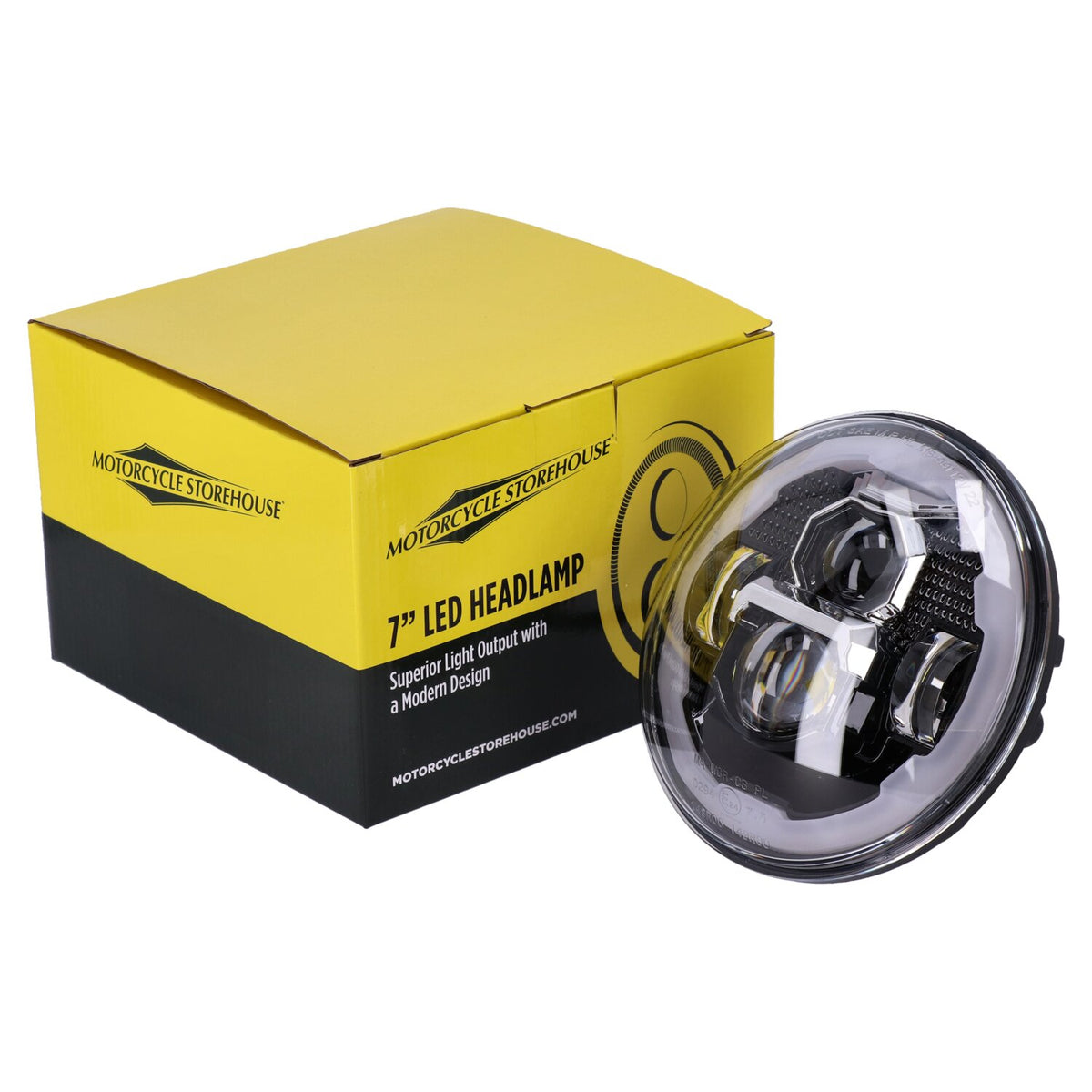 Bright, 7" LED headlamp unit. Black
