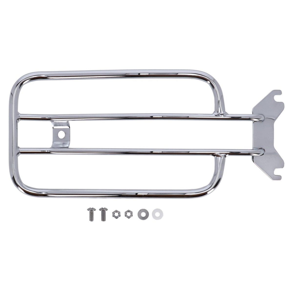 Solo seat luggage rack, 7". Chrome