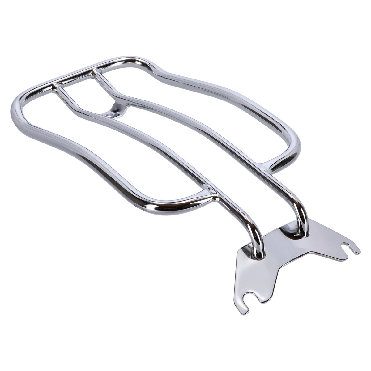 Solo seat luggage rack, 7". Chrome