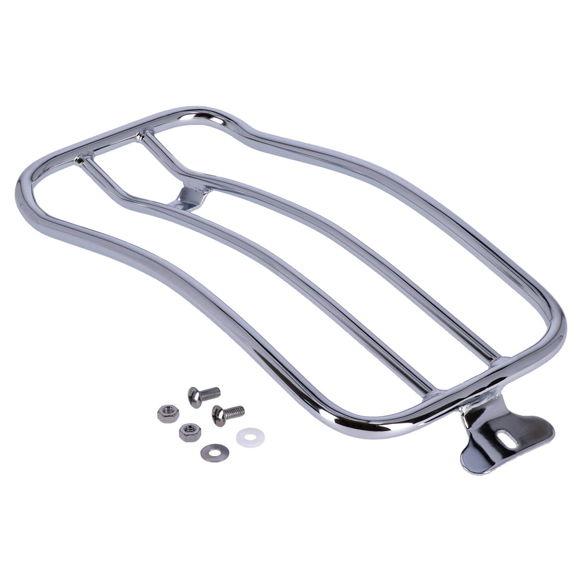 Solo seat luggage rack, 7". Chrome