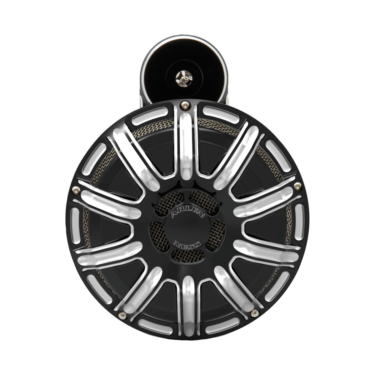 Arlen Ness, billet horn kit, 10-Gauge. Black CC