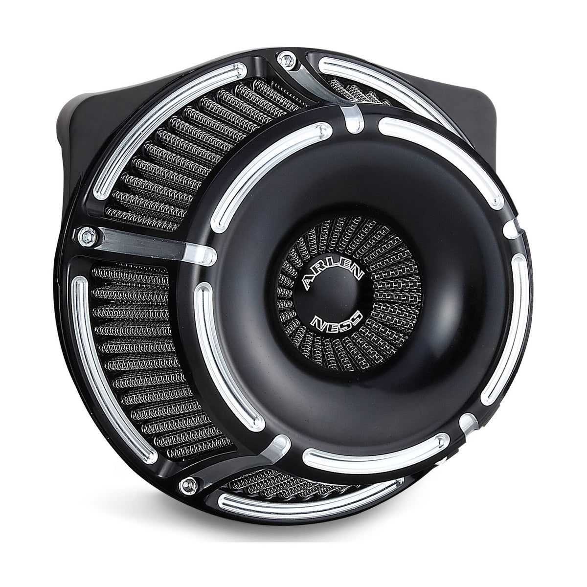 Arlen Ness, inverted air cleaner kit 'Slot Track'. Black CC