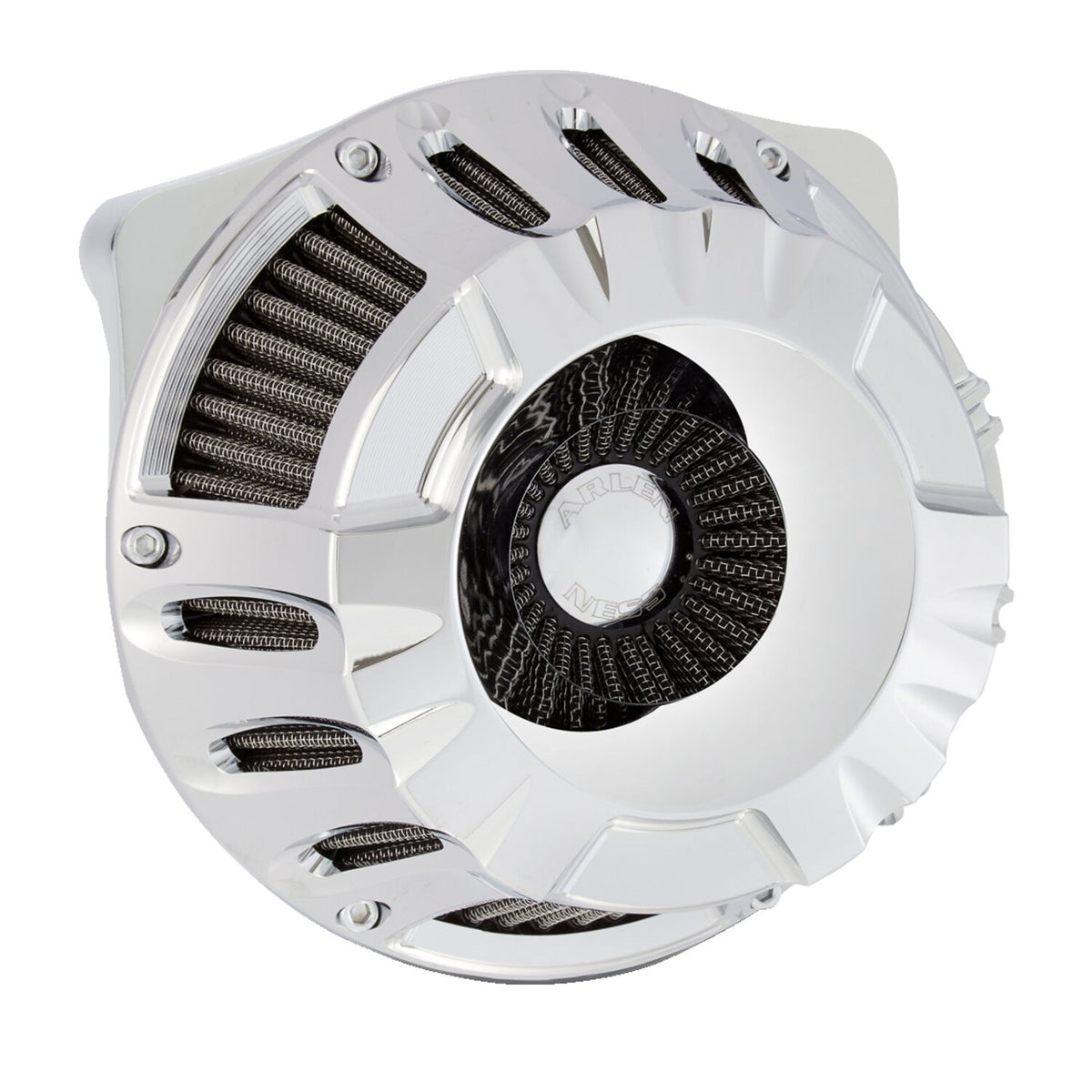 Arlen Ness, inverted air cleaner kit 'Deep Cut'. Chrome