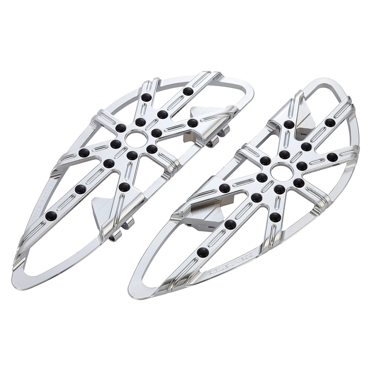 Arlen Ness, 10-Gauge rider floorboards. Chrome