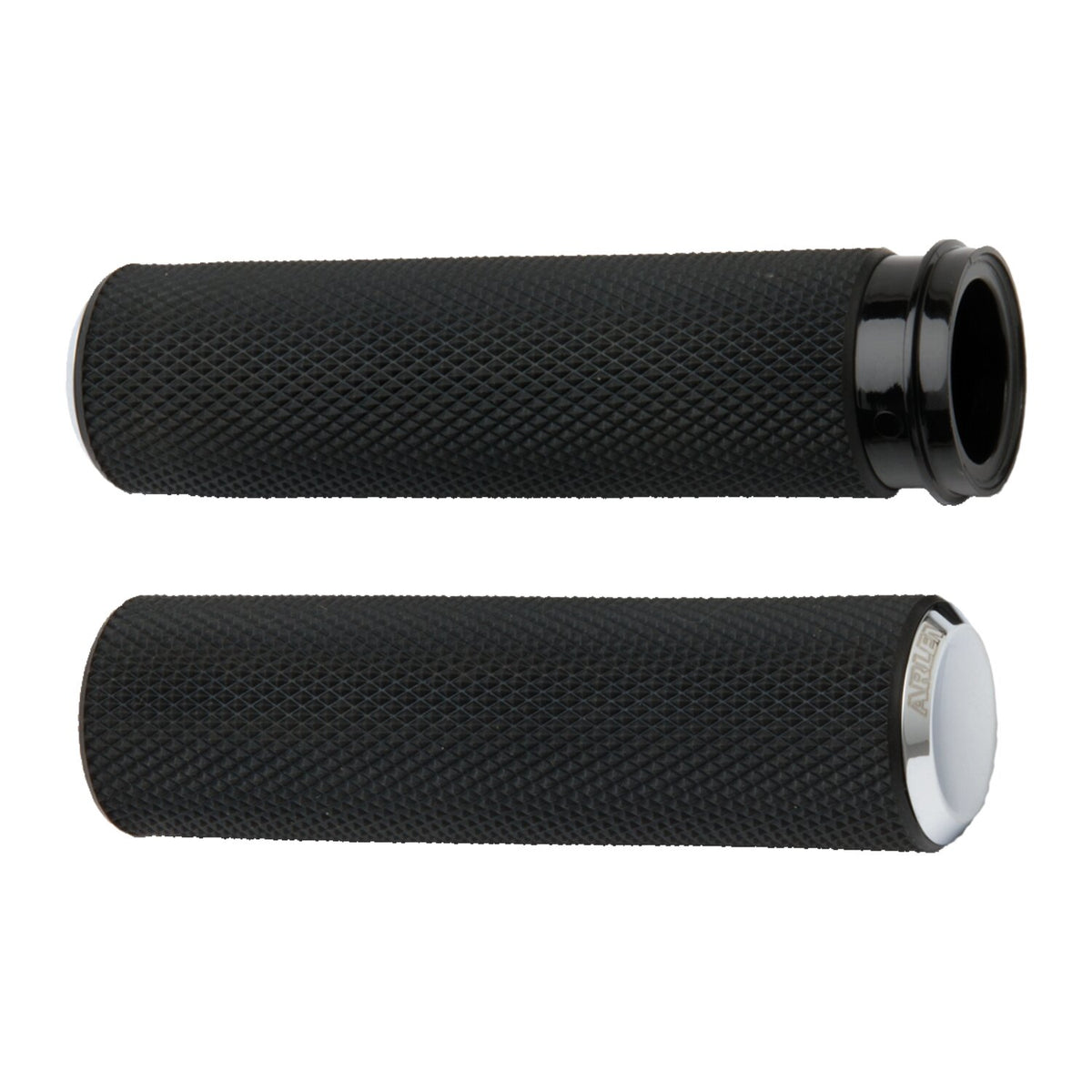 Arlen Ness, knurled Fusion grips. Chrome