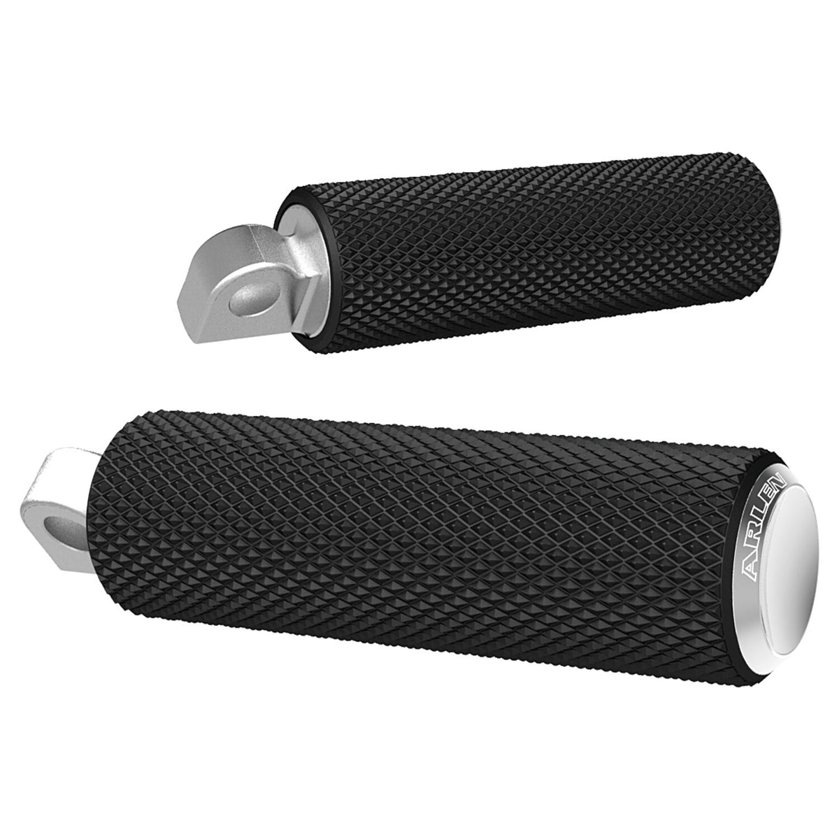 Arlen Ness, Fusion foot pegs, Knurled. Chrome end caps