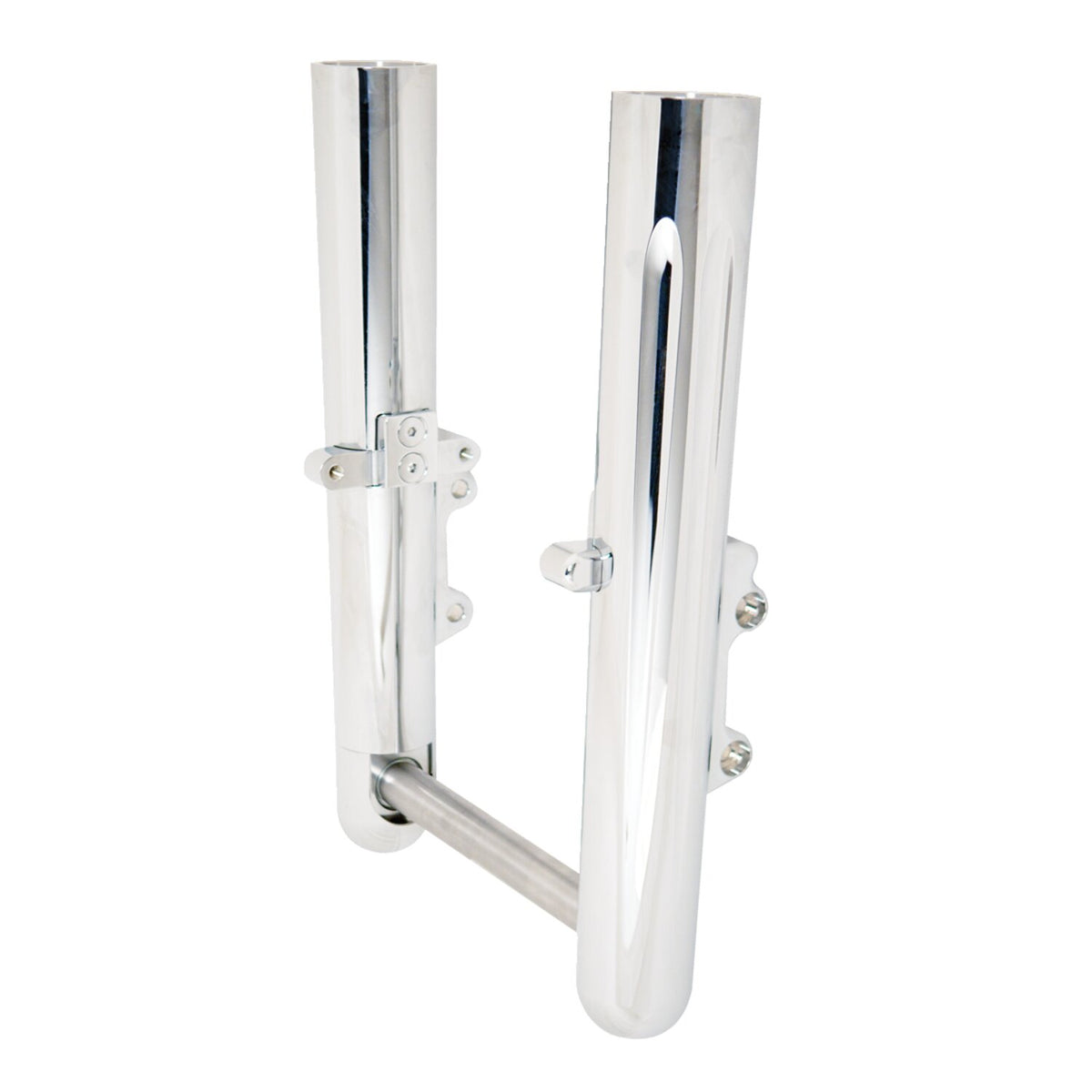 Arlen Ness, 49mm hot legs dual disc deep cut, chrome