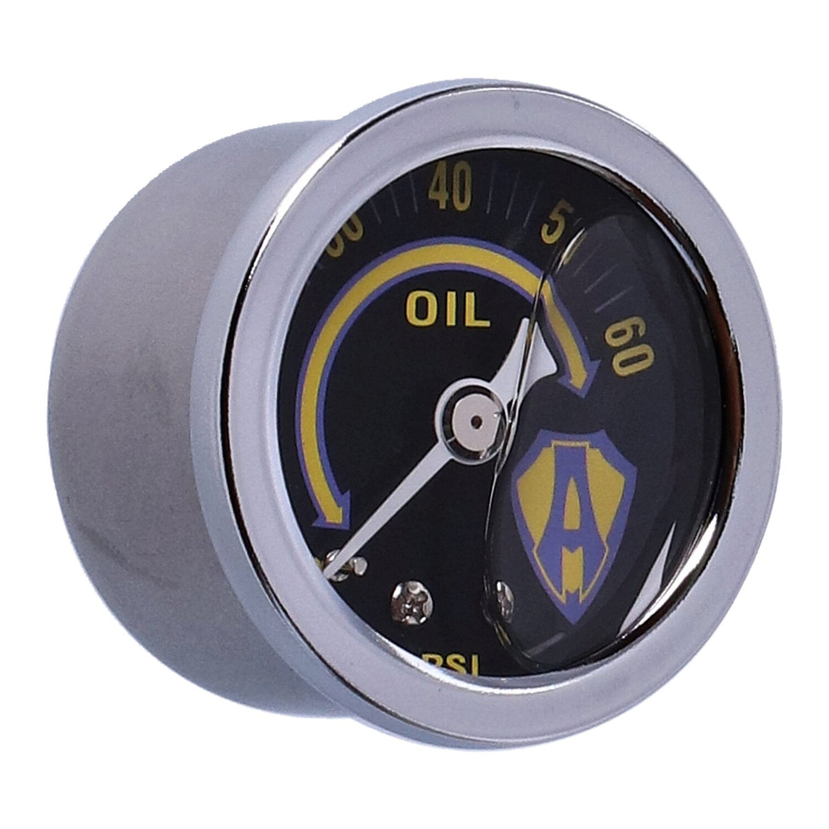 Arlen Ness, 1-1/2" oil pressure gauge. Yellow