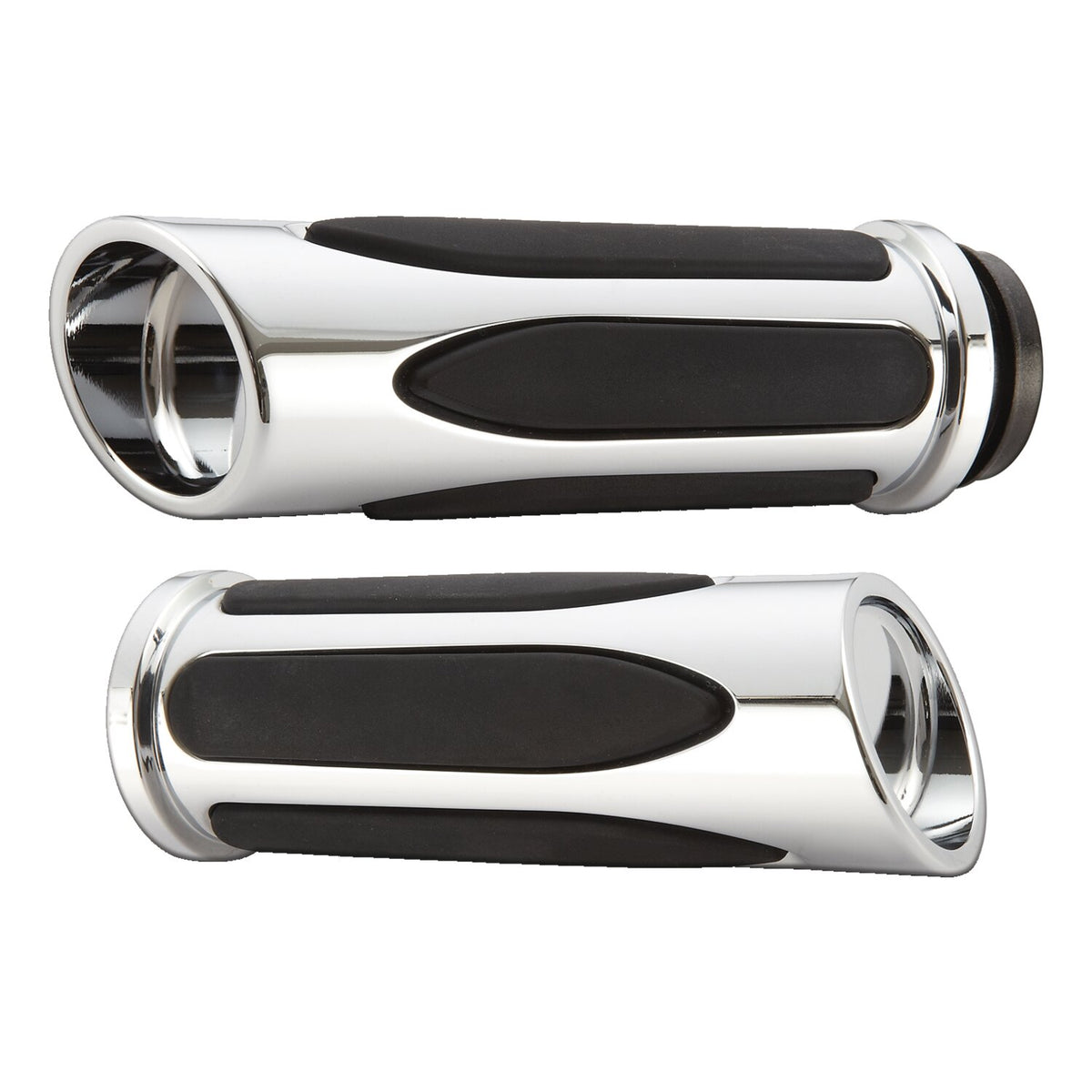 Arlen Ness, billet Deep Cut Comfort grips. Chrome