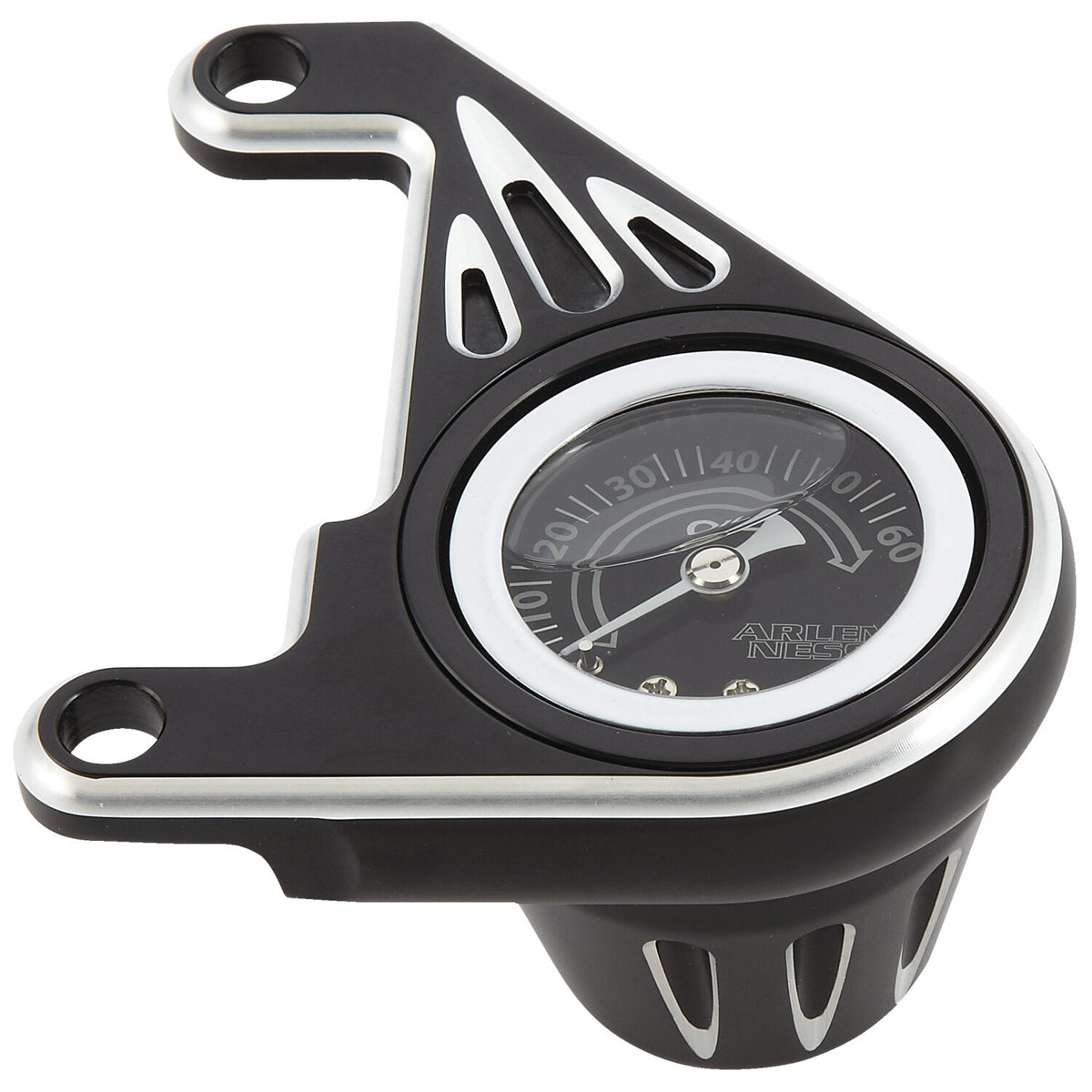 Arlen Ness, oil pressure gauge kit. Deep Cut, black