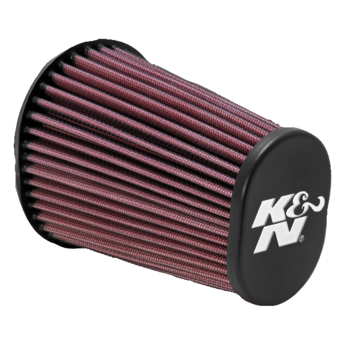 K&N, replacement air filter element. Black tip logo