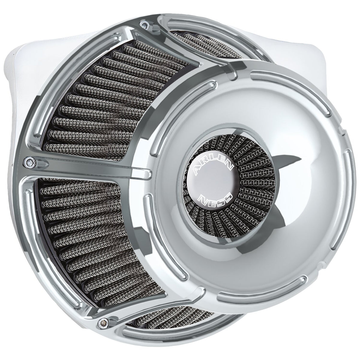 Arlen Ness, inverted air cleaner kit 'Slot Track'. Chrome