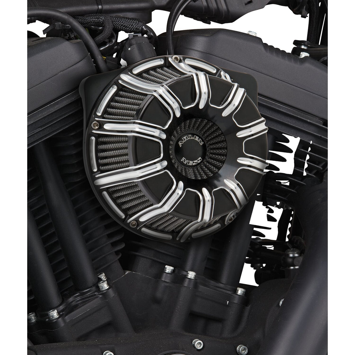 Arlen Ness, inverted air cleaner kit '10-Gauge'. Black CC