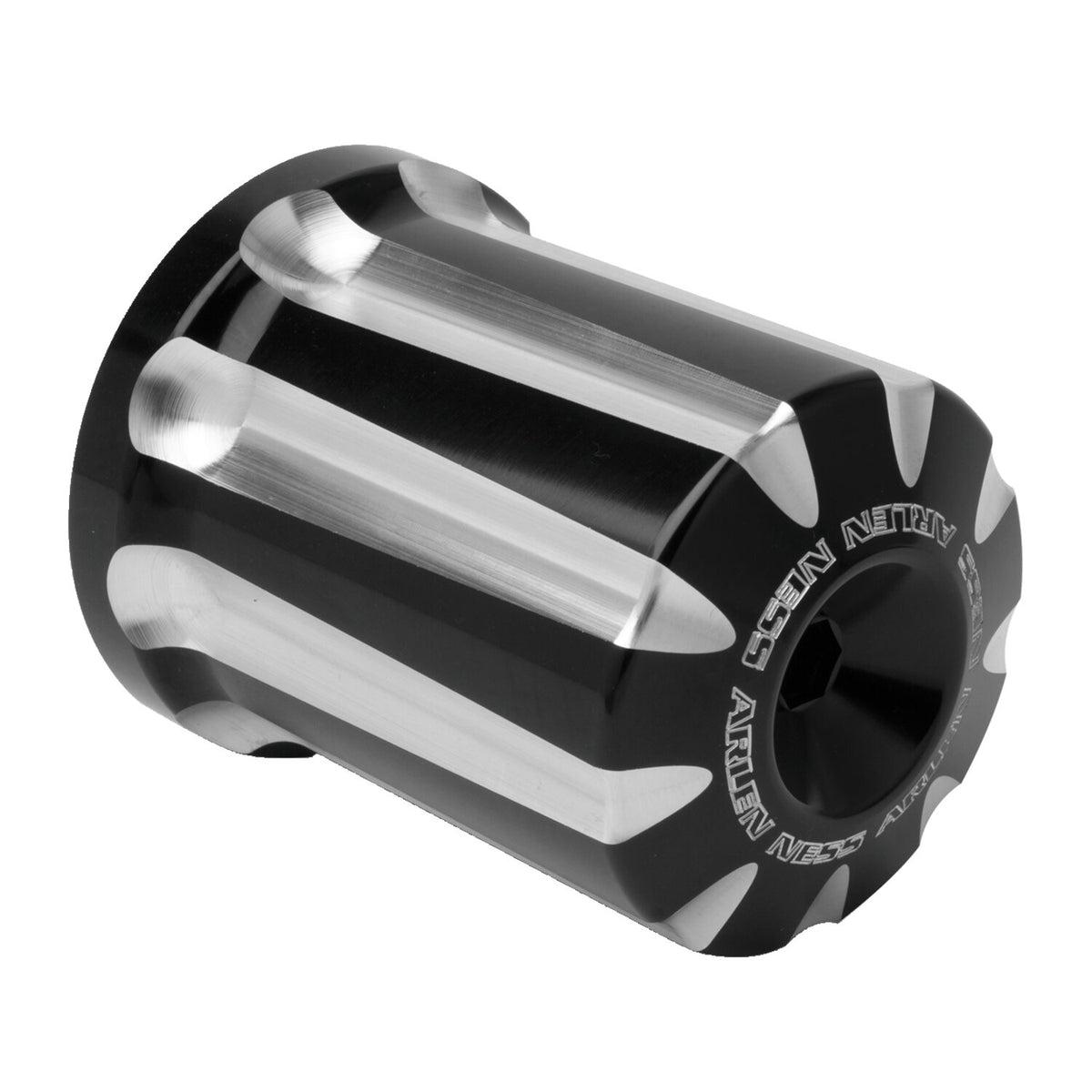 Arlen Ness, reusable billet oil filter kit. Deep Cut. Black