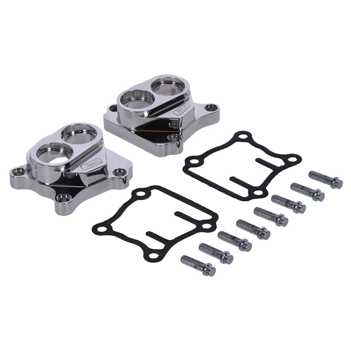 JIMS, Twin Cam billet tappet cover set. Polished