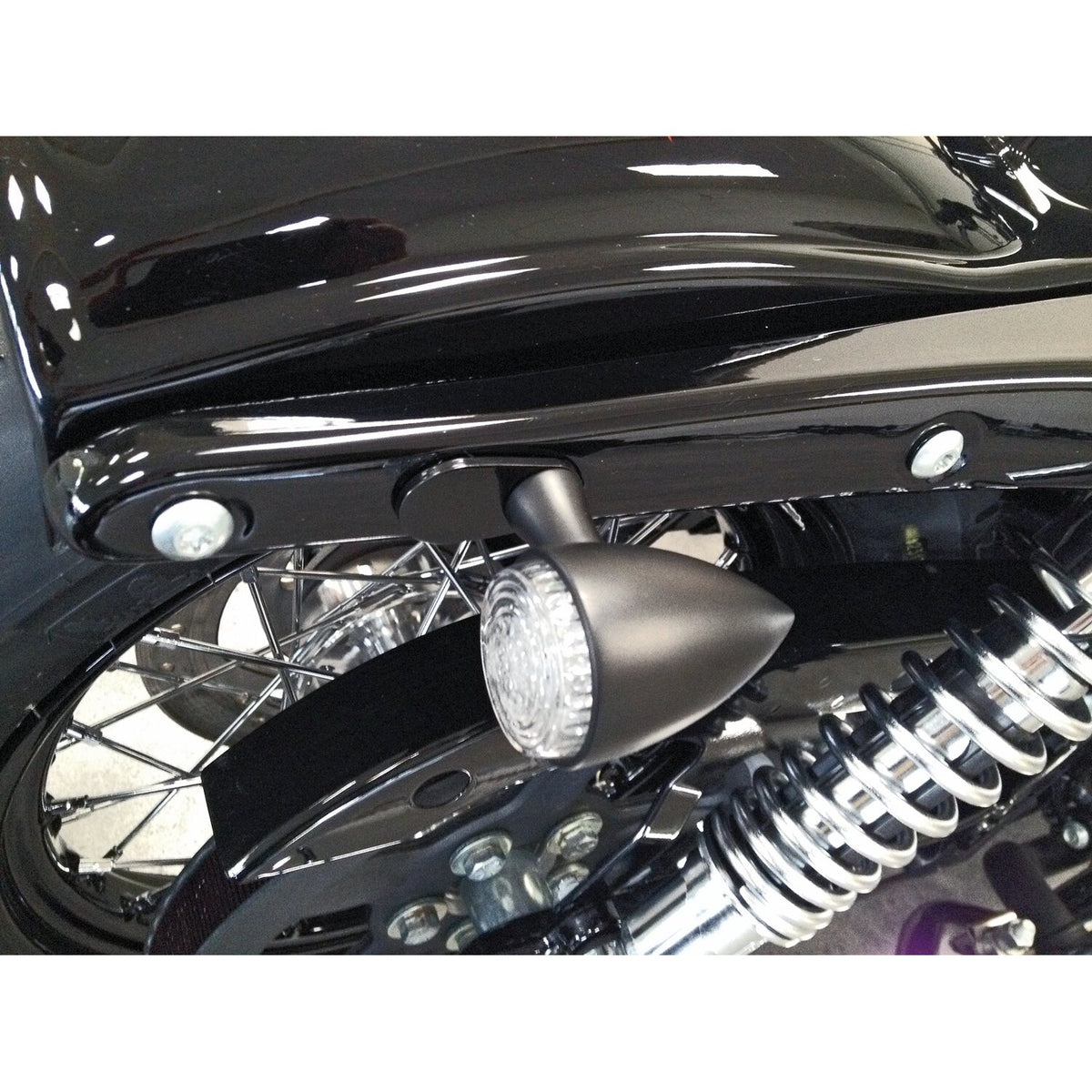 Cult-Werk, turn signal mount kit. Rear. No angle. Black
