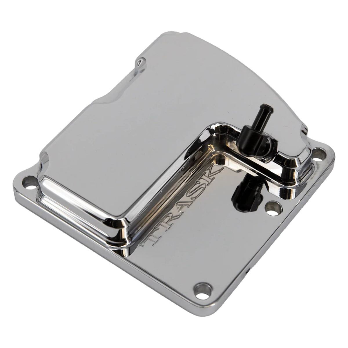 Trask, 'CheckM8' vented transmission top cover. Chrome