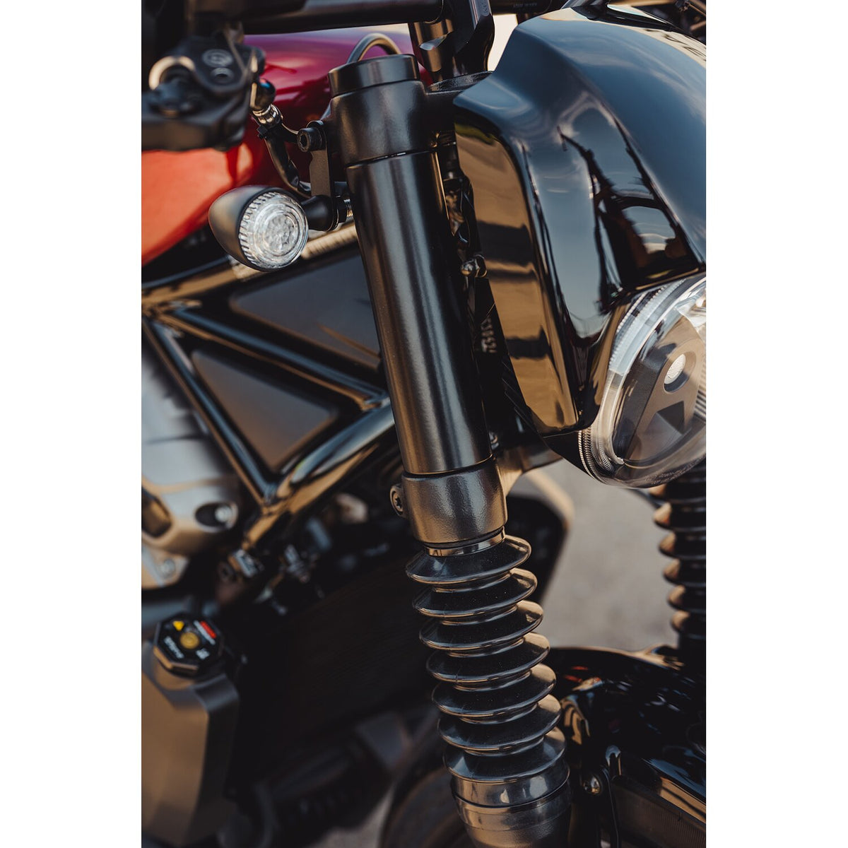 Cult-Werk, upper fork tube covers. Long. Black