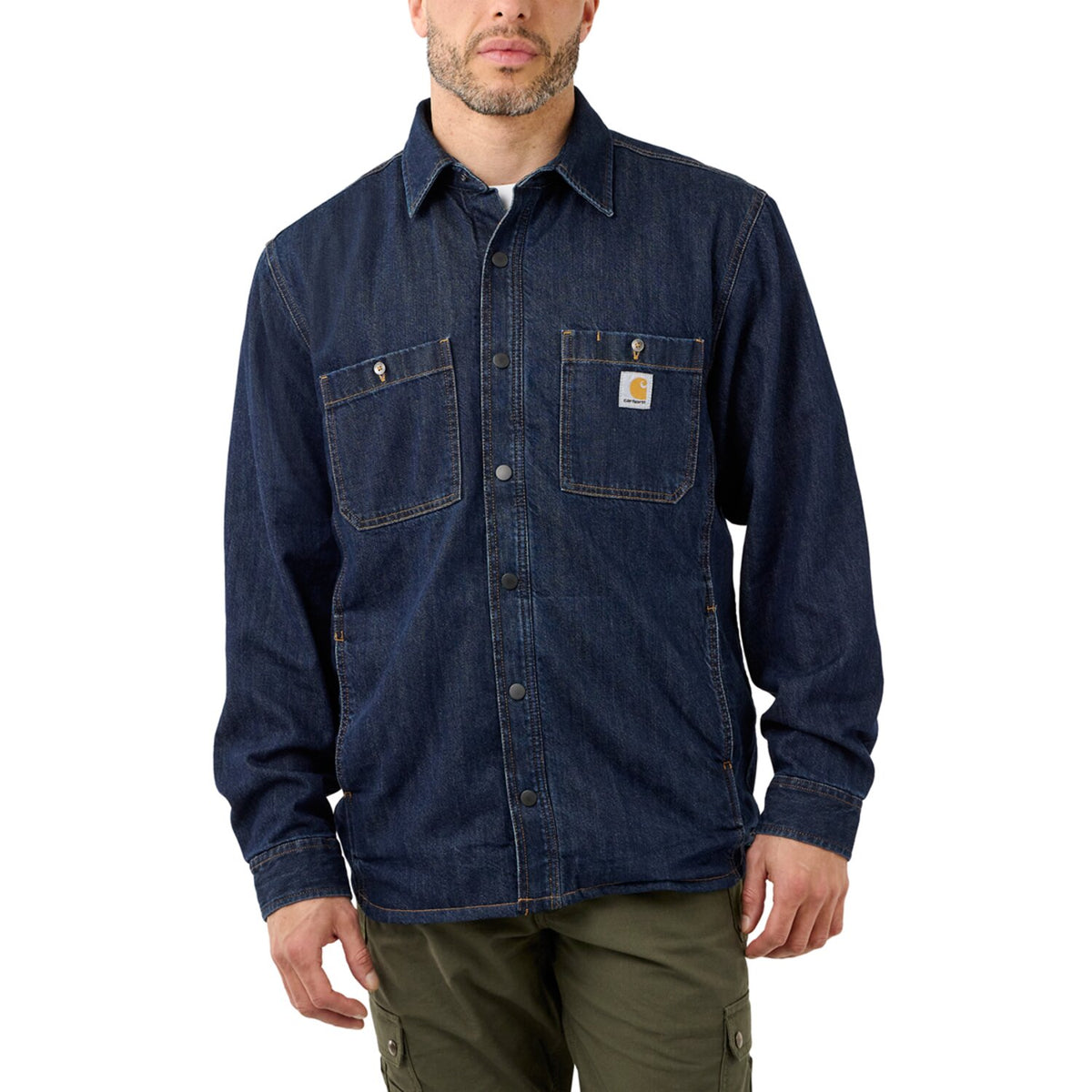 Carhartt Denim Fleece lined shirt glacier