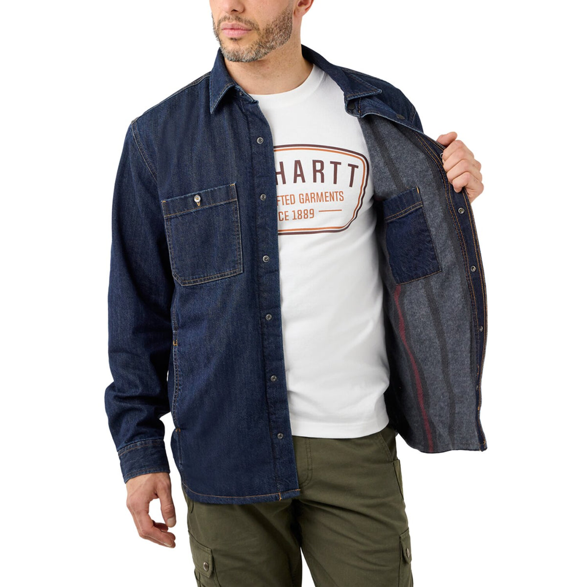 Carhartt Denim Fleece lined shirt glacier