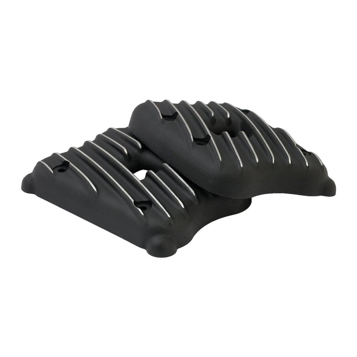 EMD, Sportster Ribster rocker cover set. Black Cut