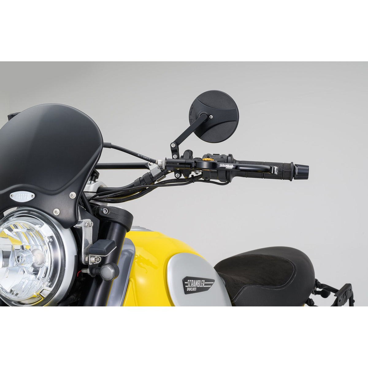 Daytona, clamp-on ABS mirror. 22mm