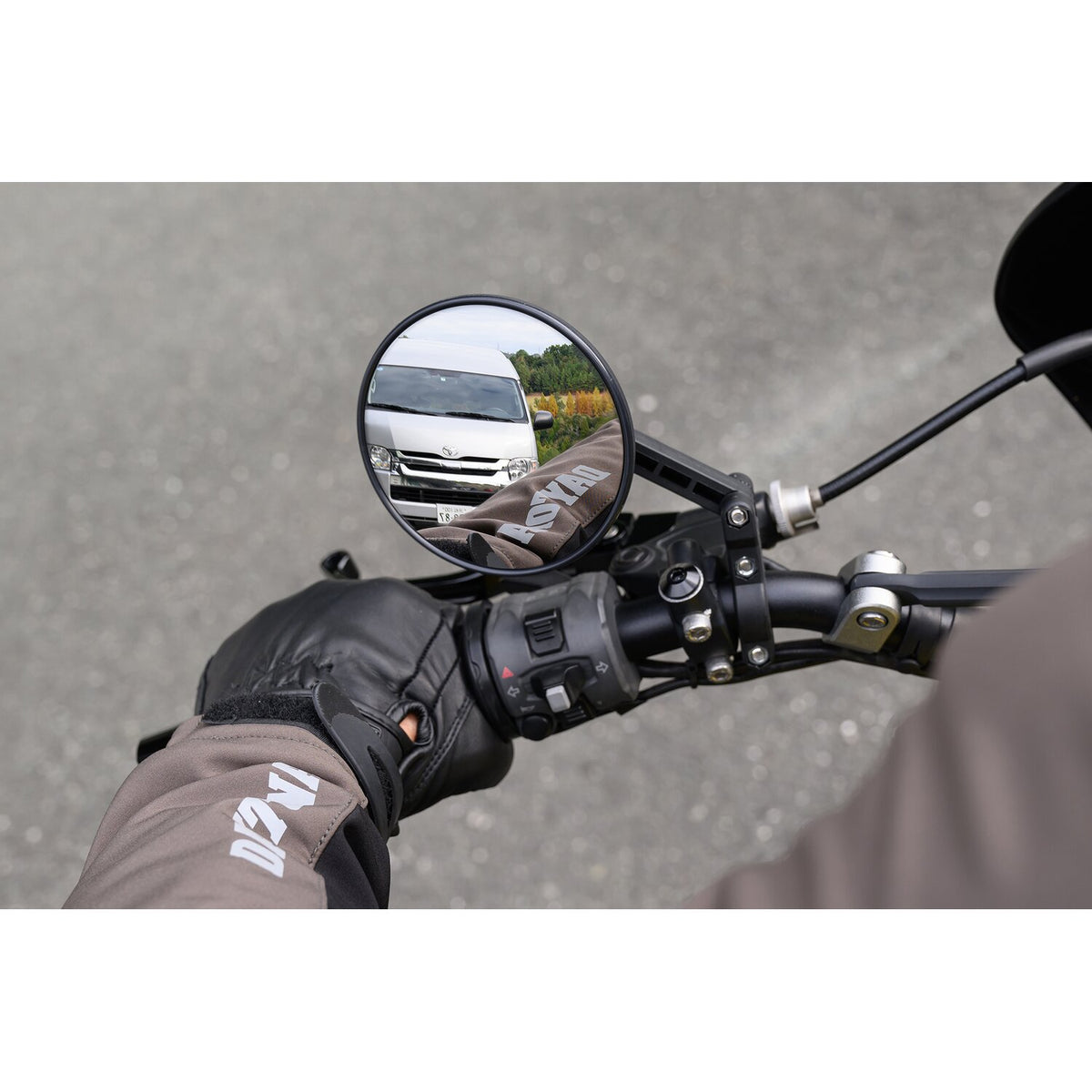 Daytona, clamp-on ABS mirror. 22mm