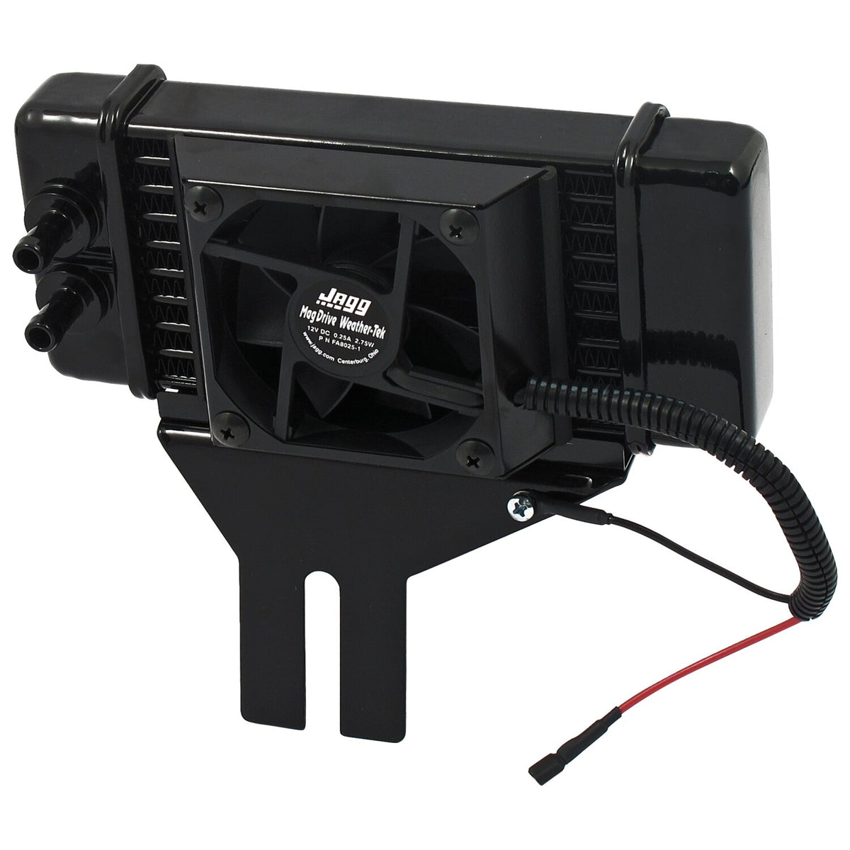 Jagg, oil cooler kit. Low mount - Horizontal - 10 row - Fan