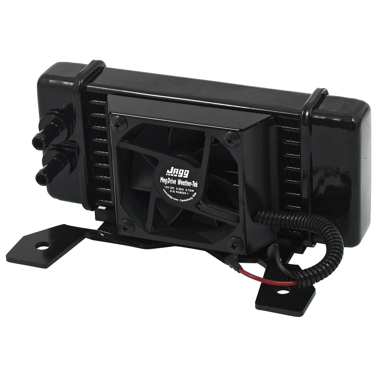 Jagg, oil cooler kit. Low mount - Horizontal - 10 row - Fan
