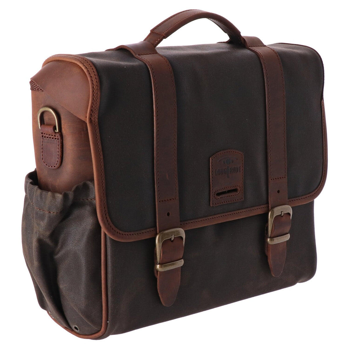Longride, click-on Classic saddlebag waxed cotton. Khaki