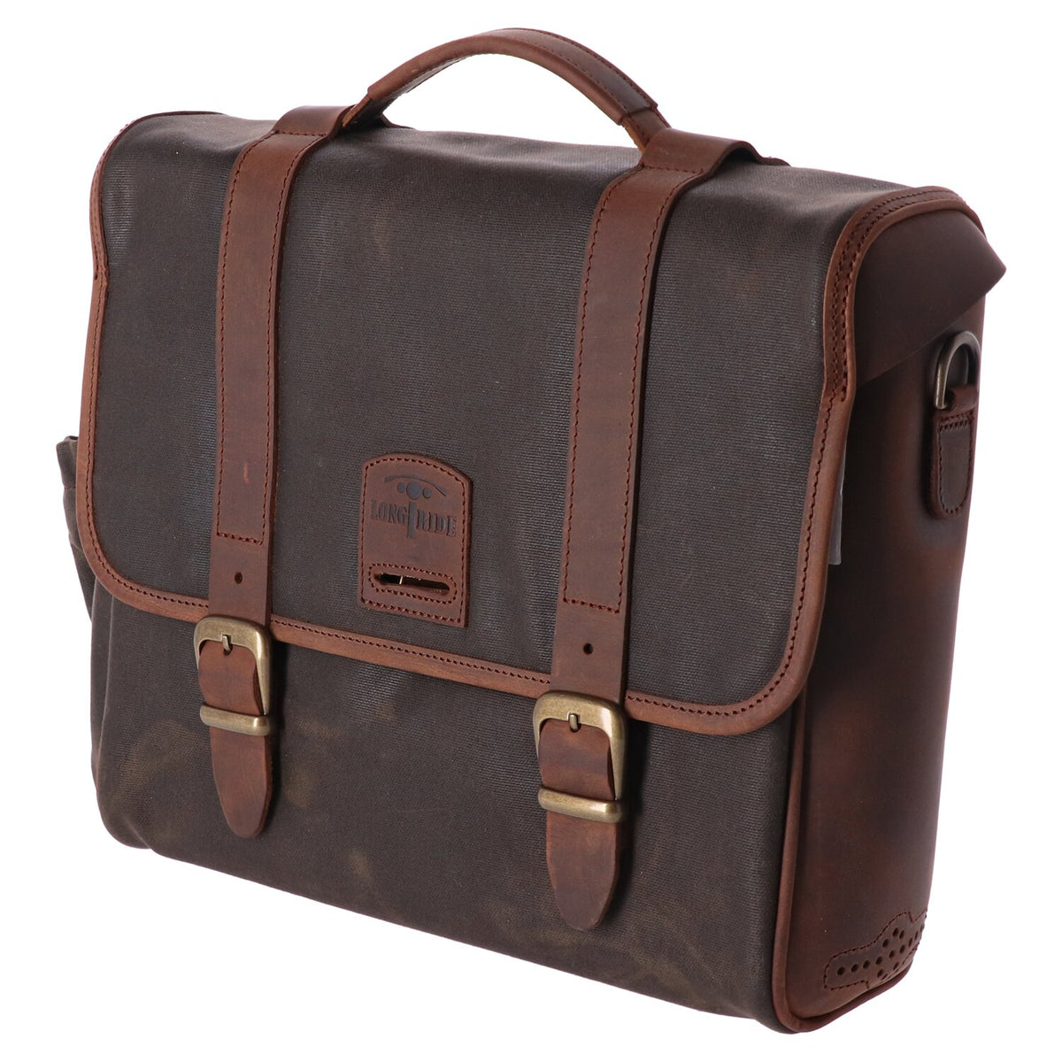 Longride, click-on Classic saddlebag waxed cotton. Khaki