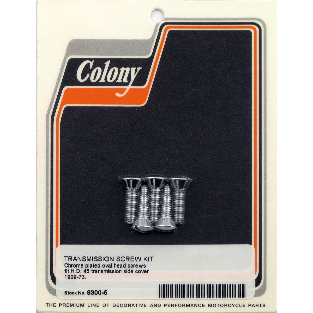 Colony bolt set, transmission side cover. Chrome