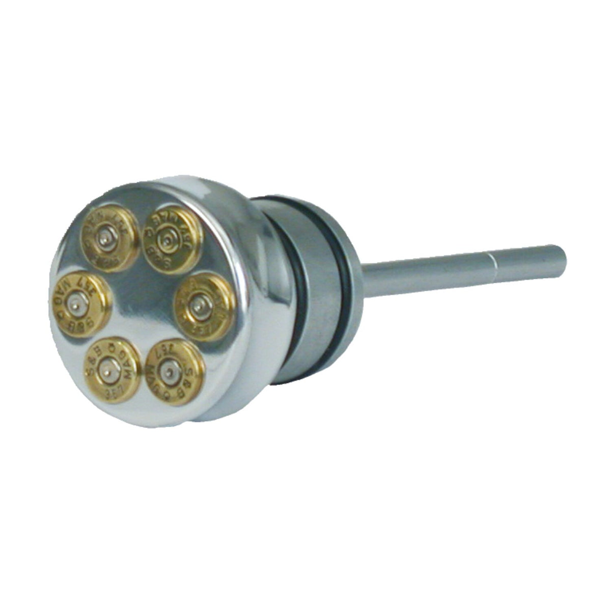 CVP, oil tank fill plug, with dipstick. Bullet. Polished