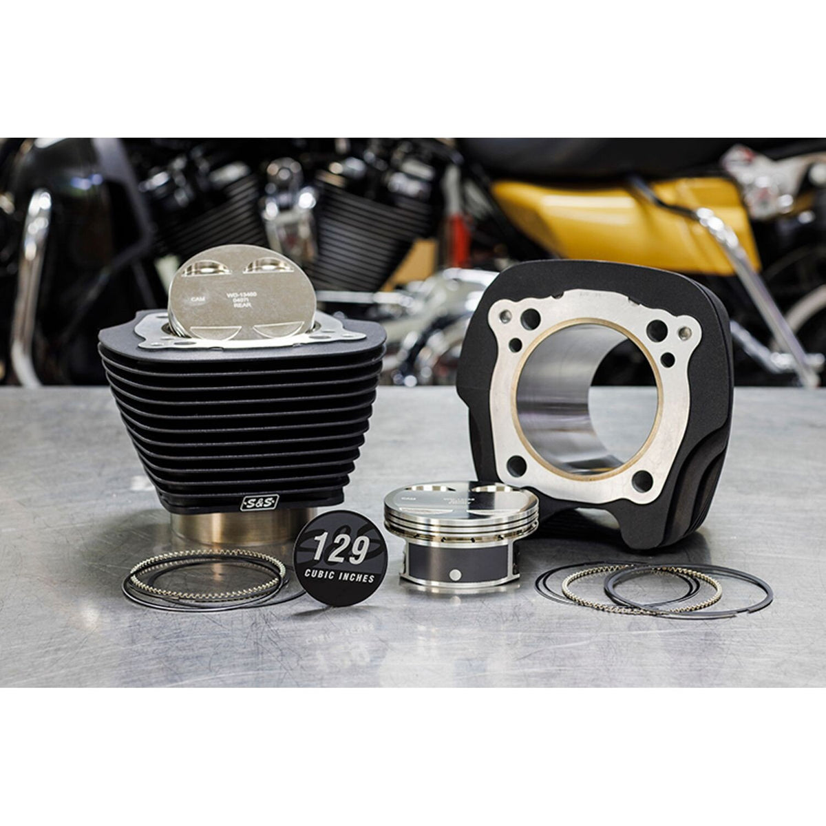 S&S, 129" big bore kit. Black cylinders