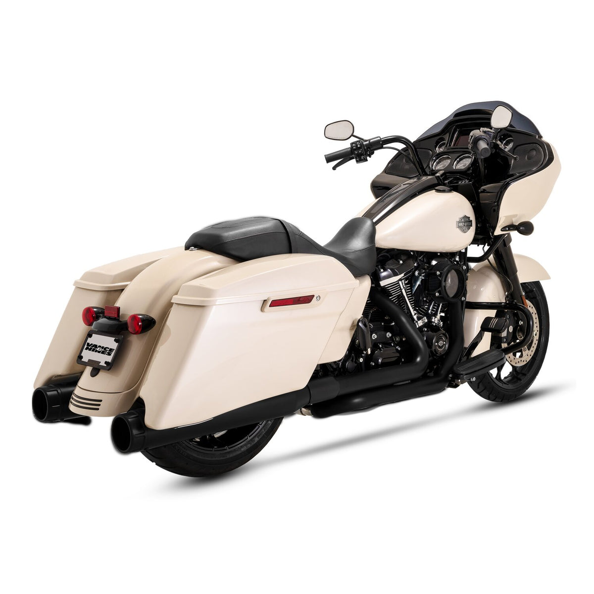 Vance & Hines, PCX dresser duals crossover headers. Black