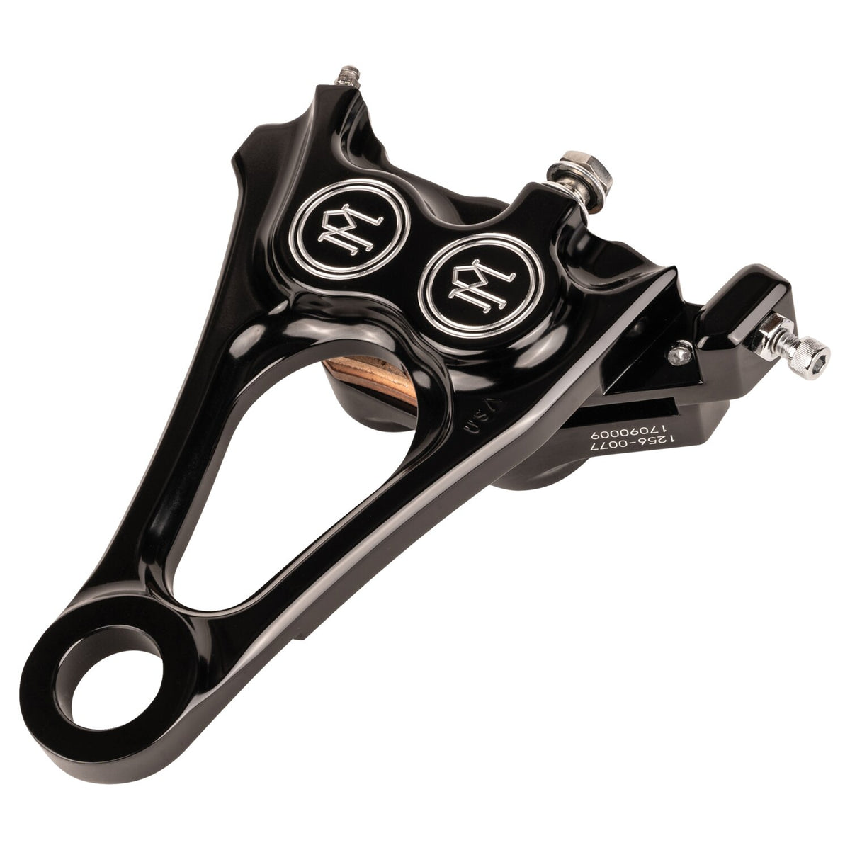 PM, 4-piston one-piece caliper/bracket, rear. Black CC
