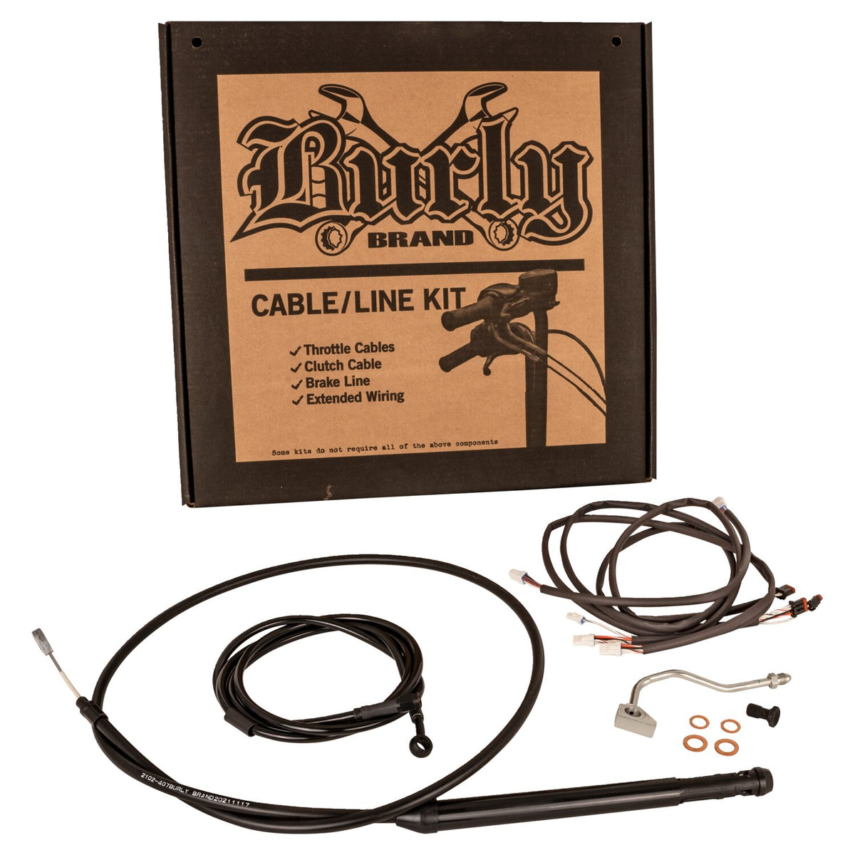 Burly, Apehanger Cable/Line Kit 14". Black