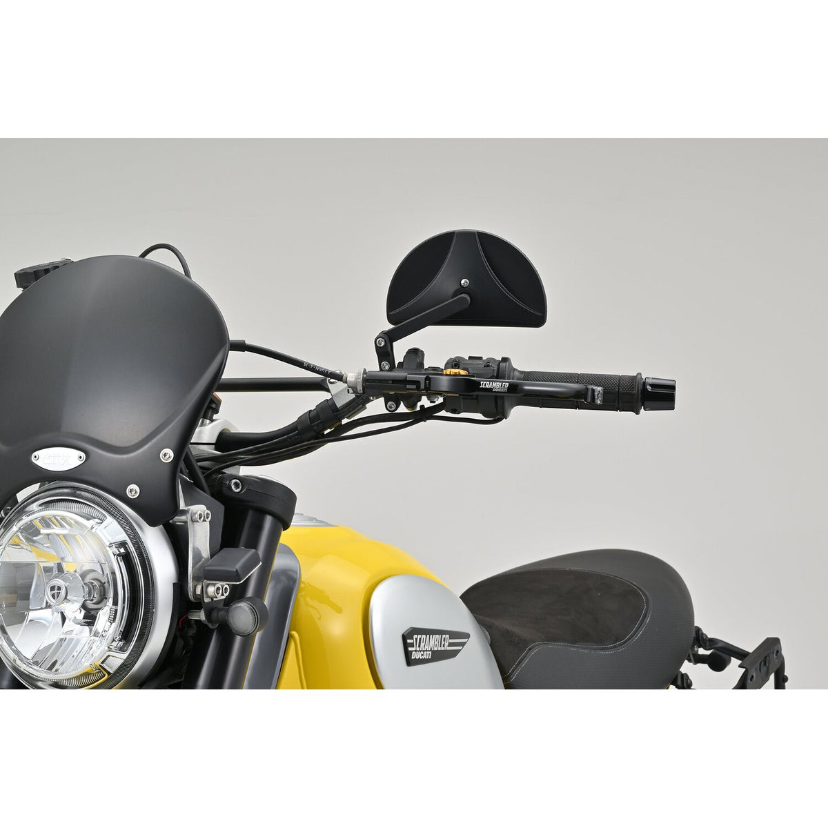 Daytona, clamp-on D-Mirror-19 Half Moon. Black. L&R
