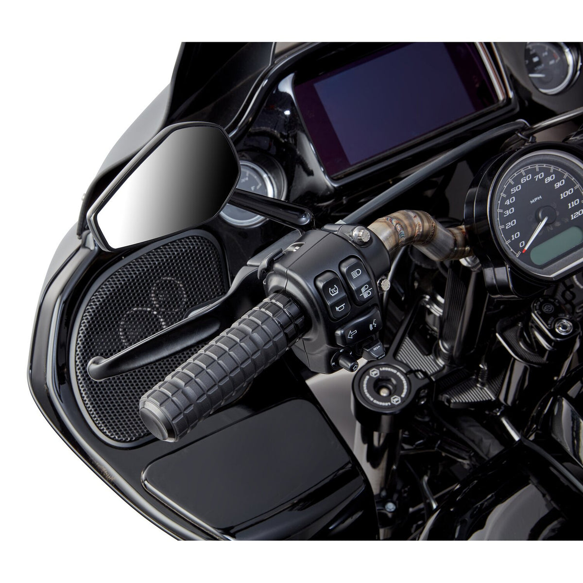 Arlen Ness, SpeedLiner handlebar grip set. Black