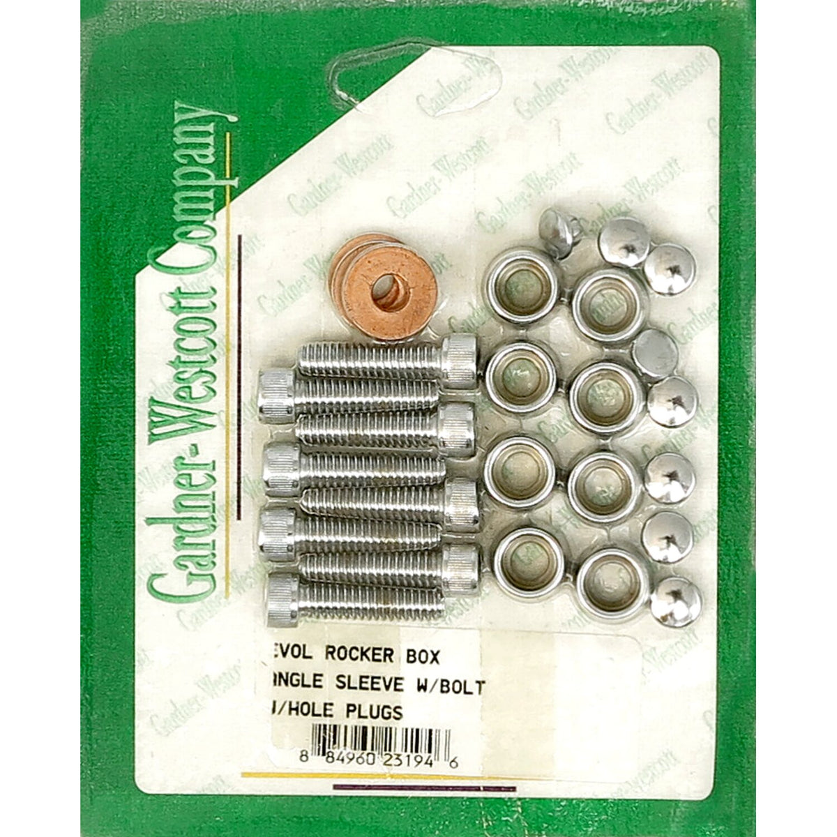 GW, rocker box top bolt kit. Allen, polished chrome