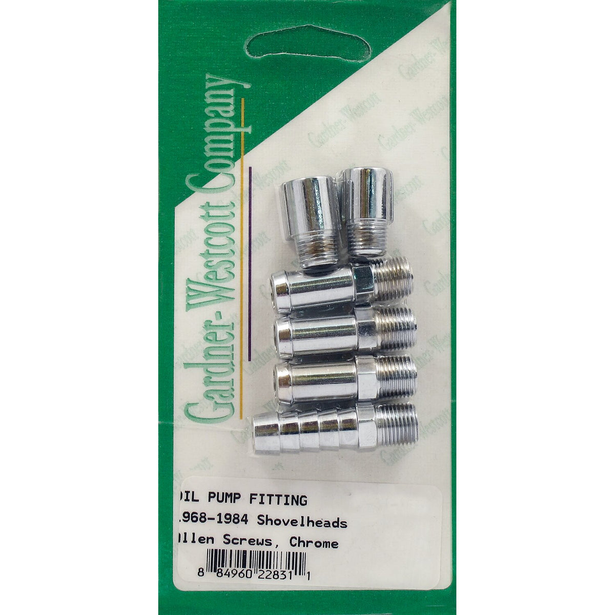 Gardner-Westcott, oil pump line fitting kit. Chrome